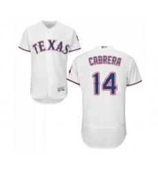 Men's Texas Rangers #14 Asdrubal Cabrera White Home Flex Base Authentic Collection Baseball Jersey