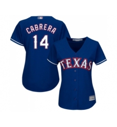 Women's Texas Rangers #14 Asdrubal Cabrera Replica Royal Blue Alternate 2 Cool Base Baseball Jersey