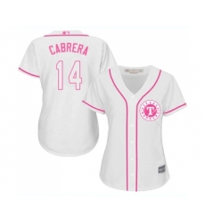 Women's Texas Rangers #14 Asdrubal Cabrera Replica White Fashion Cool Base Baseball Jersey
