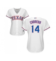 Women's Texas Rangers #14 Asdrubal Cabrera Replica White Home Cool Base Baseball Jersey