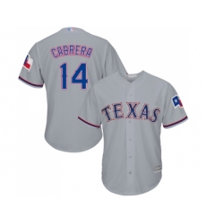 Youth Texas Rangers #14 Asdrubal Cabrera Replica Grey Road Cool Base Baseball Jersey