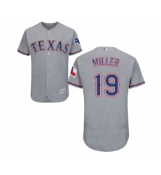 Men's Texas Rangers #19 Shelby Miller Grey Road Flex Base Authentic Collection Baseball Jersey
