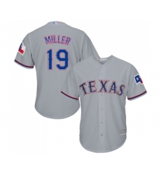 Men's Texas Rangers #19 Shelby Miller Replica Grey Road Cool Base Baseball Jersey
