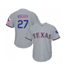 Men's Texas Rangers #27 Shawn Kelley Replica Grey Road Cool Base Baseball Jersey