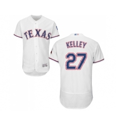 Men's Texas Rangers #27 Shawn Kelley White Home Flex Base Authentic Collection Baseball Jersey