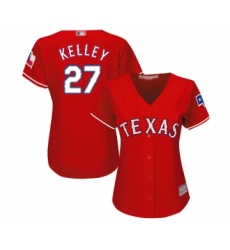Women's Texas Rangers #27 Shawn Kelley Replica Red Alternate Cool Base Baseball Jersey