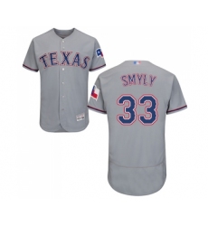 Men's Texas Rangers #33 Drew Smyly Grey Road Flex Base Authentic Collection Baseball Jersey