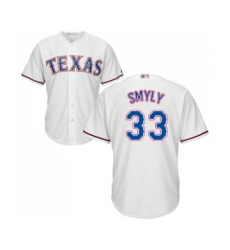 Men's Texas Rangers #33 Drew Smyly Replica White Home Cool Base Baseball Jersey