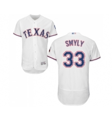 Men's Texas Rangers #33 Drew Smyly White Home Flex Base Authentic Collection Baseball Jersey