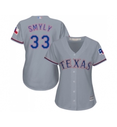 Women's Texas Rangers #33 Drew Smyly Replica Grey Road Cool Base Baseball Jersey