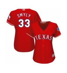 Women's Texas Rangers #33 Drew Smyly Replica Red Alternate Cool Base Baseball Jersey