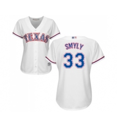 Women's Texas Rangers #33 Drew Smyly Replica White Home Cool Base Baseball Jersey