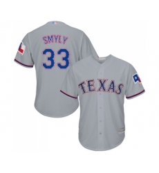 Youth Texas Rangers #33 Drew Smyly Replica Grey Road Cool Base Baseball Jersey