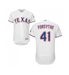Men's Texas Rangers #41 Logan Forsythe White Home Flex Base Authentic Collection Baseball Jersey