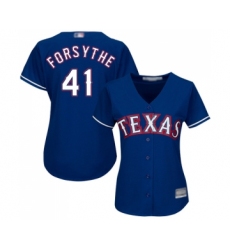 Women's Texas Rangers #41 Logan Forsythe Authentic Royal Blue Alternate 2 Cool Base Baseball Jersey