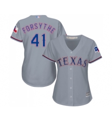Women's Texas Rangers #41 Logan Forsythe Replica Grey Road Cool Base Baseball Jersey