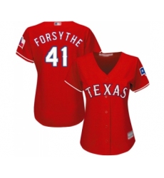 Women's Texas Rangers #41 Logan Forsythe Replica Red Alternate Cool Base Baseball Jersey