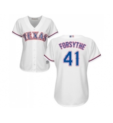 Women's Texas Rangers #41 Logan Forsythe Replica White Home Cool Base Baseball Jersey