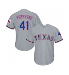 Youth Texas Rangers #41 Logan Forsythe Replica Grey Road Cool Base Baseball Jersey