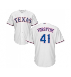 Youth Texas Rangers #41 Logan Forsythe Replica White Home Cool Base Baseball Jersey