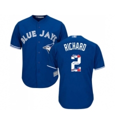 Men's Toronto Blue Jays #2 Clayton Richard Authentic Blue Team Logo Fashion Baseball Jersey