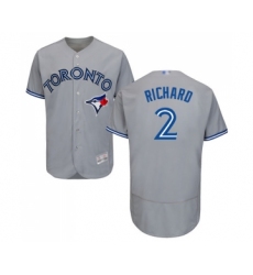 Men's Toronto Blue Jays #2 Clayton Richard Grey Road Flex Base Authentic Collection Baseball Jersey
