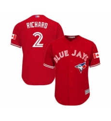 Men's Toronto Blue Jays #2 Clayton Richard Replica Scarlet Alternate Cool Base Baseball Jersey