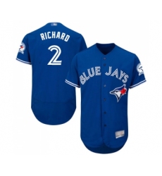 Men's Toronto Blue Jays #2 Clayton Richard Royal Blue Alternate Flex Base Authentic Collection Baseball Jersey