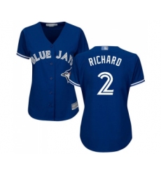 Women's Toronto Blue Jays #2 Clayton Richard Replica Blue Alternate Baseball Jersey