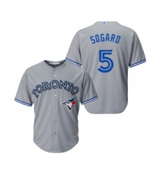 Men's Toronto Blue Jays #5 Eric Sogard Replica Grey Road Baseball Jersey