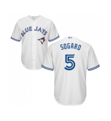 Men's Toronto Blue Jays #5 Eric Sogard Replica White Home Baseball Jersey