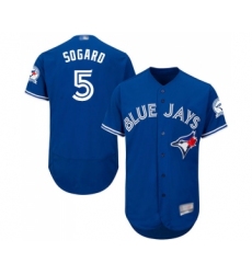 Men's Toronto Blue Jays #5 Eric Sogard Royal Blue Alternate Flex Base Authentic Collection Baseball Jersey