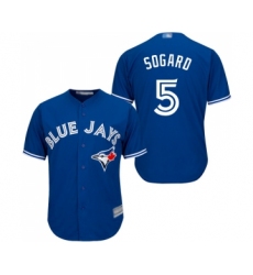 Youth Toronto Blue Jays #5 Eric Sogard Replica Blue Alternate Baseball Jersey