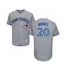 Men's Toronto Blue Jays #20 Bud Norris Grey Road Flex Base Authentic Collection Baseball Jersey