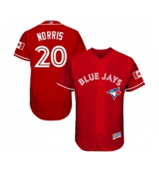 Men's Toronto Blue Jays #20 Bud Norris Scarlet Alternate Flex Base Authentic Collection Alternate Baseball Jersey