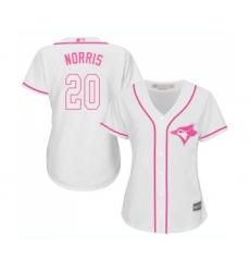 Women's Toronto Blue Jays #20 Bud Norris Replica White Fashion Cool Base Baseball Jersey