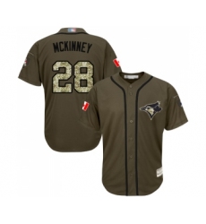 Men's Toronto Blue Jays #28 Billy McKinney Authentic Green Salute to Service Baseball Jersey