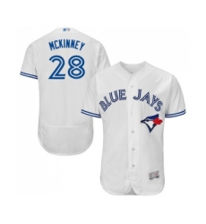 Men's Toronto Blue Jays #28 Billy McKinney White Home Flex Base Authentic Collection Baseball Jersey