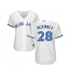 Women's Toronto Blue Jays #28 Billy McKinney Replica White Home Baseball Jersey
