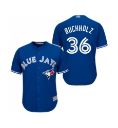 Men's Toronto Blue Jays #36 Clay Buchholz Replica Blue Alternate Baseball Jersey