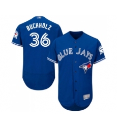 Men's Toronto Blue Jays #36 Clay Buchholz Royal Blue Alternate Flex Base Authentic Collection Baseball Jersey