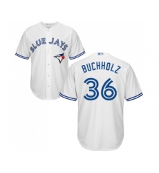 Youth Toronto Blue Jays #36 Clay Buchholz Replica White Home Baseball Jersey