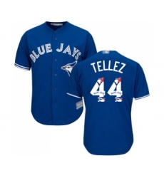 Men's Toronto Blue Jays #44 Rowdy Tellez Authentic Blue Team Logo Fashion Baseball Jersey