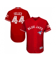 Men's Toronto Blue Jays #44 Rowdy Tellez Scarlet Alternate Flex Base Authentic Collection Alternate Baseball Jersey