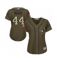 Women's Toronto Blue Jays #44 Rowdy Tellez Authentic Green Salute to Service Baseball Jersey