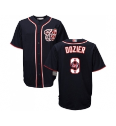 Men's Washington Nationals #9 Brian Dozier Authentic Navy Blue Team Logo Fashion Cool Base Baseball Jersey