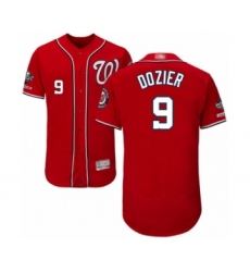 Men's Washington Nationals #9 Brian Dozier Red Alternate Flex Base Authentic Collection 2019 World Series Champions Baseball Jersey