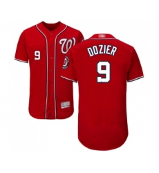 Men's Washington Nationals #9 Brian Dozier Red Alternate Flex Base Authentic Collection Baseball Jersey