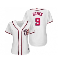 Women's Washington Nationals #9 Brian Dozier Replica White Home Cool Base Baseball Jersey