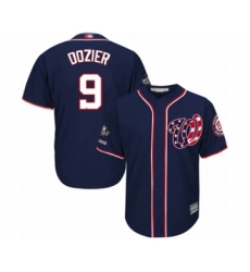 Youth Washington Nationals #9 Brian Dozier Authentic Navy Blue Alternate 2 Cool Base 2019 World Series Champions Baseball Jersey